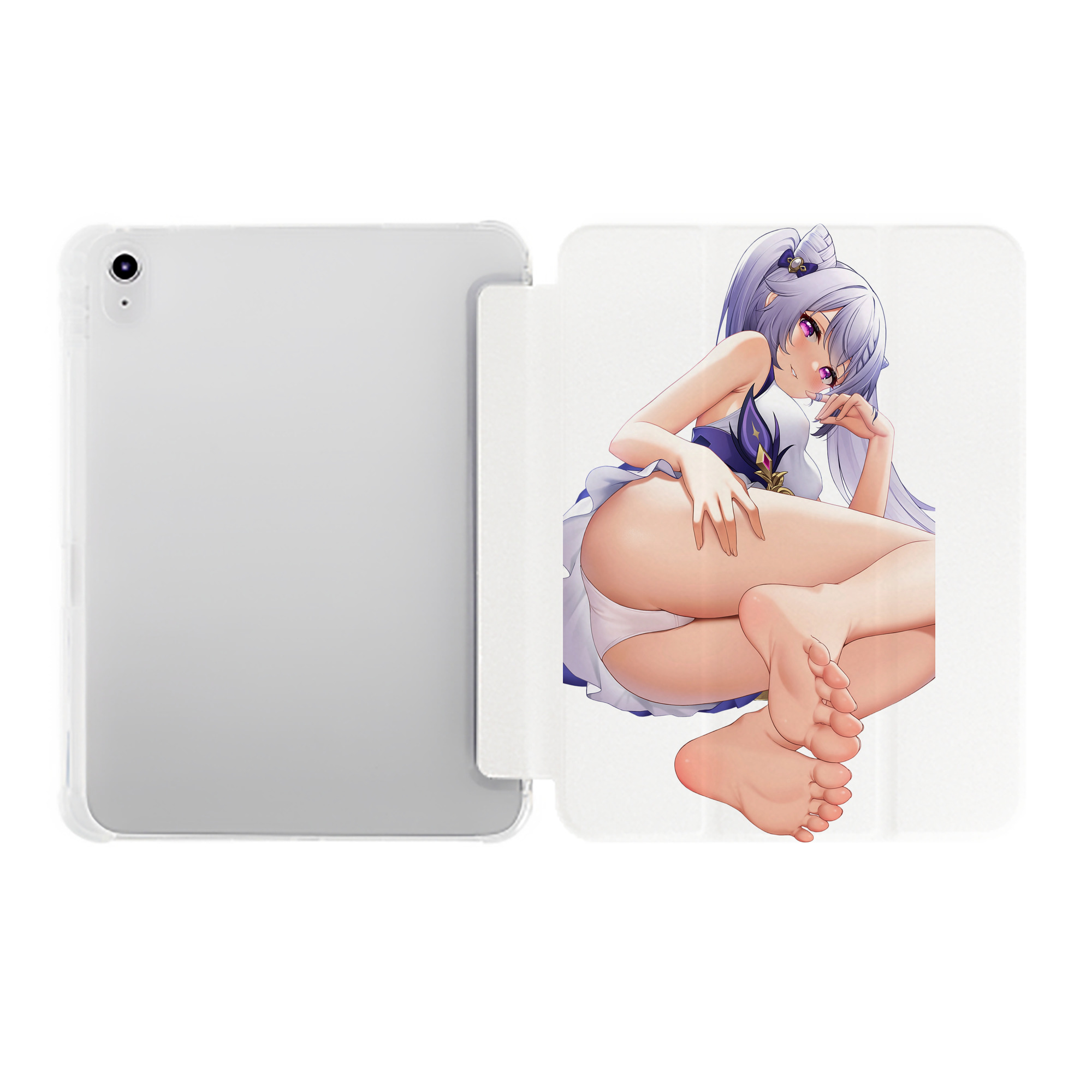 げんし神 刻晴 こくせい genshin Kokusei IPad ケース ペン収納付き 三つ折りスタンド PUレザー×シリコン 対応機種9.5/10.5/10.9インチ
